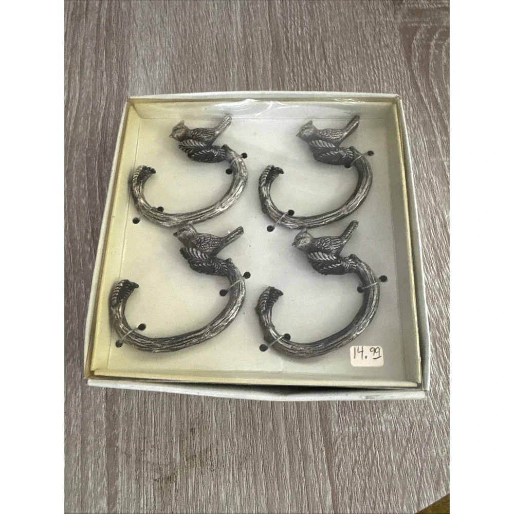 Set Of Four Vintage Russ Metal Cardinal Napkin Holders NIB